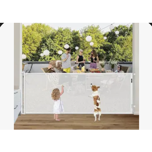 42" Tall X 95" Long Baby Gates Indoor Extra Long Baby Gates for Large Openings Extra Tall Retractable Dog Gates for The House Extra Wide,White