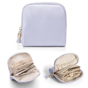 Vlando Small Jewelry Travel Case,Jewelry Pouch Bags with Zipper,Velvet Jewelry Organizer Storage Bag for Bracelet Rings Earring Travel Essentials Gifts for Women Girl-Purple