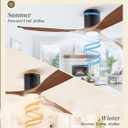 Fanbulous 60" Ceiling Fans with Lights and Remote Control,Modern Flush Mount Ceiling Fan with 3 LED Colors,Outdoor Low Profile Ceiling Fans with 6-Speeds Timer DC Motor for Bedroom Living Room Patio
