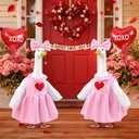 Valentine's Day Goose Outfit with Balloon for 23" Porch Goose Holiday Pink Red Heart Cloths Costume Valentines Party Outdoor Garden Patio Yard Lawn Art Decoration