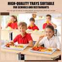 Ziliny 20 Pcs Plastic Serving Trays Bulk Plastic Serving Platters Reusable Rectangle Food Tray Stackable Party Trays for Dinner Snack Dessert in School Cafeteria(White,16 X 11)
