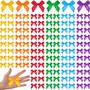 2 x 100 Pcs Rainbow Satin Ribbon Twist Tie Bows 2.5 Inch Premade Pride Day Bows for LGBT Party Favor Lesbian LGBT Gift Wrapping Treat Bags Crafts Pansexual Parade Carnival Party Decorations