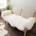 IRIWOOL Premium Genuine Fur Sheepskin Rug Real Australia Sheepskin Natural Luxury Fluffy Lambskin Fur Area Rug Seat Covers for Kids Bedroom Sofa Chair Cover (Creamy White, Double Pelt/2ft x 6ft)