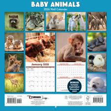 2026 Baby Animals 12-Month Wall Calendar