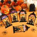 2 x 24 Sets Halloween Lantern Suncatchers Crafts Haunted House Lantern Tissue Paper Craft DIY Haunted Party Decoration Make Your Own Hanging Ornament for Halloween School Classroom Game Party Decorations