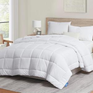 Nestl Comforter Duvet Insert, Quilted Down Alternative Comforter California King Size, All Season White Comforter California King Duvet Inserts, Cal King Size Comforter with Corner Tabs, Bed Comforter