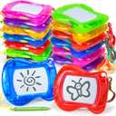 12 Pack Mini Magnetic Drawing Board for Kids, Backpack Keychain Doodle Drawing Boards, Kids Party Favors Erasable Sketch Board Writing Pad Gifts for Class Easter Goodie Bag Egg Fillers
