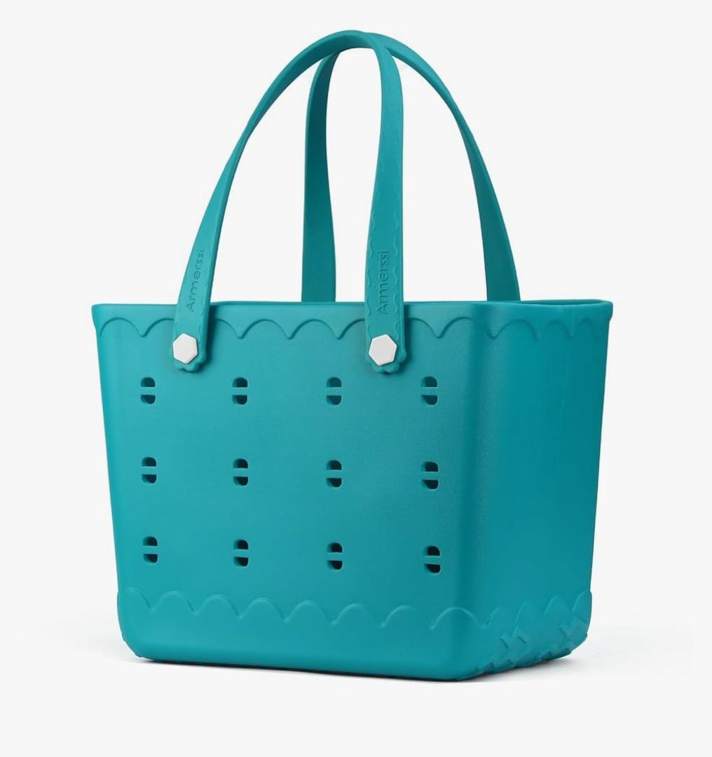 Armerssi Rubber Tote Bag For Women Large Rubber Beach Bag Waterproof Washable Handbag Durable Tote Bag Beach Swimming Travel Large