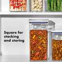 OXO Good Grips Pet POP Container 6.0 Qt/5.7 L with Half Scoop, Ideal for up to 6.5lbs of Dog Food or 4.5lbs of Cat Food, Airtight Dog and Cat Food Storage Container, BPA Free, Clear