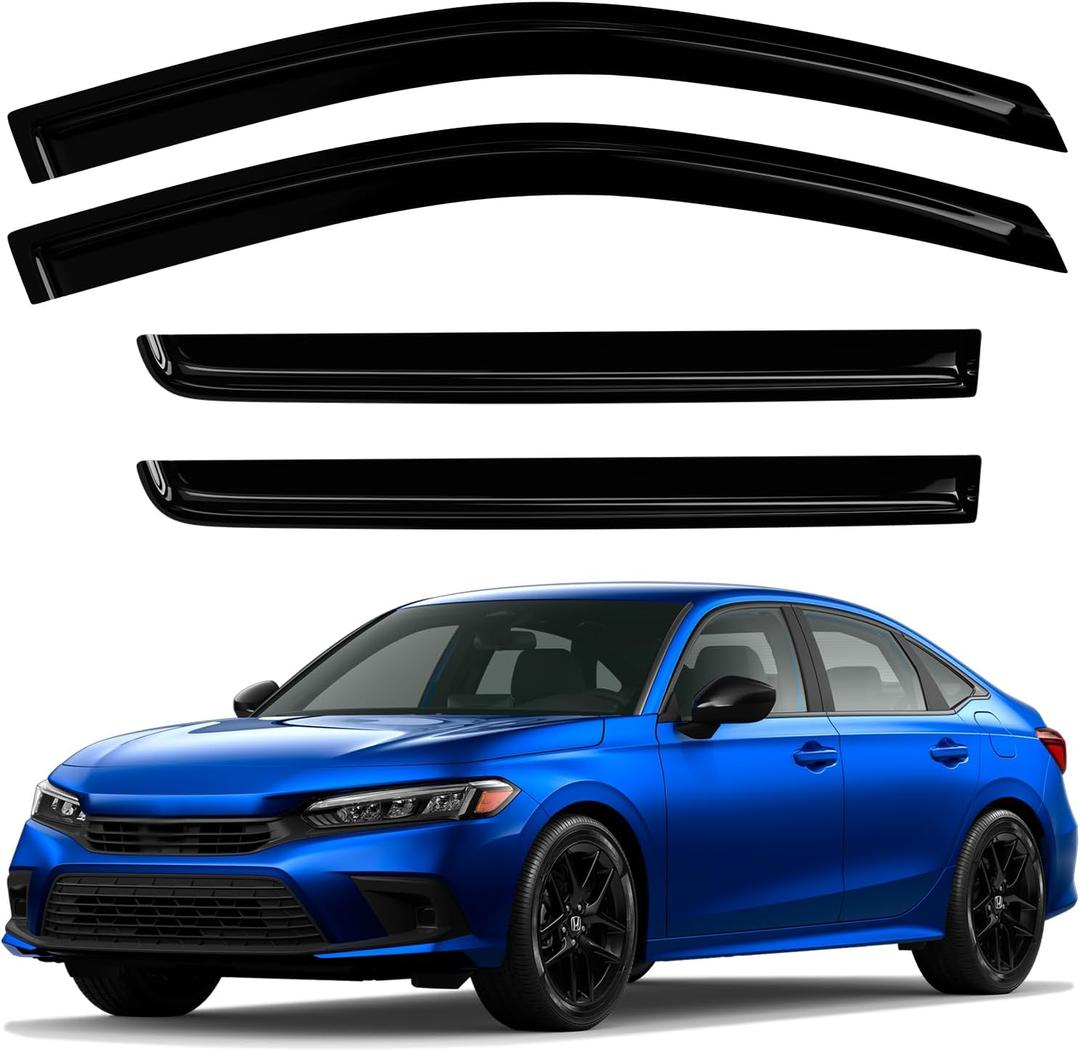 Window Rain Guards Guard car Shield auto deflectors,rainguards Compatible with 2016-2021 Honda Civic(4-Door)