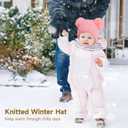 4 Pcs Knitted Winter Hat for Little One, Double Pom Beanie with Soft Knit Fabric, Warm and Breathable, Fits 03 Years, Cozy Cold Weather Hat for Little One, Multiple Colors Multicolor