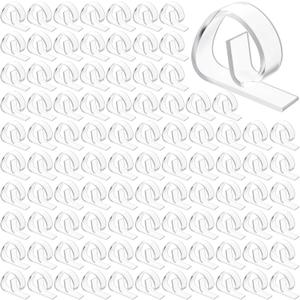 120 Pieces Transparent Clear Plastic Tablecloth Clips, Windproof Picnic Table Skirting Clamps Ideal for Outdoor Camping Picnic Christmas Weddings Banquets Graduation Parties (e Shape)