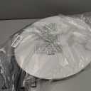 C Shaped End Side Table, Small Oval Couch Sofa Table for Bed, Snack Side Table with Metal Frame, TV Tray Table with White Marble for Small Space, Living Room, Bedroom, Bedside, Black