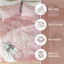 Comfort Spaces Juliette Luxe Comforter Set Velvet Lush with Soft Brushed Microfiber Reverse, All Season Cozy Velvet Bedding Sets, Fluffy Comforter Bed Set, Matching Sham, Blush King 3 Piece