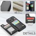 Compatible with iPhone 14 Pro Max Wallet Case with Card Holder RFID Blocking for Women Men, Double Magnetic Clasp Kickstand Shockproof Phone Case Fit for iPhone 14 Pro Max, Black