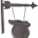 K&K Interiors 14365A Small Dark Brown Sitting Rabbit Arrow Replacement, 11" Wide x 10-1/2" Tall x 4" Deep