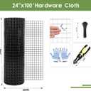 Tongmo 24" x 100' Black Hardware Cloth, 1inch Mesh Chicken Wire Fence, 19 Gauge Vinyl Coated Wire and Welded Wire Roll,Garden Fence, Poultry Netting for Rabbit/Duck/Chicken Coop
