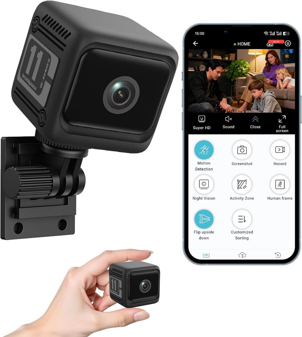 4K Security Cameras for Home, Indoor Wireless WiFi Camera with App Control Motion Detection & Real-Time Alerts, Rechargeable Pet/Baby/House/Office Camera with Night Vision