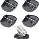 4 Pack Trailer Stabilizer Leg Foot Pads with Locking Pins, Heavy-Duty Anti-Sink Base for Camper, Travel Trailer & Towable RV Manual Stabilizers (7x5.5, Black)