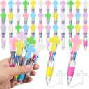 Kosiz 48 Pcs Cross Party Favors Pen Multicolor 4 in 1 0. 5mm Ballpoint Pen for Office Sport Lover Back to Novelty Gifts Goodie Bags Stuffers