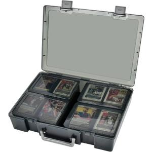 ALCYON 1600+ Baseball Card Storage Box, Sports Cards Holder Organizer Hard Plastic Display Case Compatible with Baseball/Football/for MTG/for PM for Collector (Bag Only)-Grey (gray)