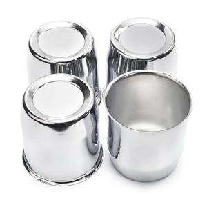 4PCS 3.27inch Trailer Wheel Center Caps Fit 3.27" Center Bore for Truck SUV RV Wheels Rims Trailer Carbon Steel Push Through Hub Covers Chrome Silver