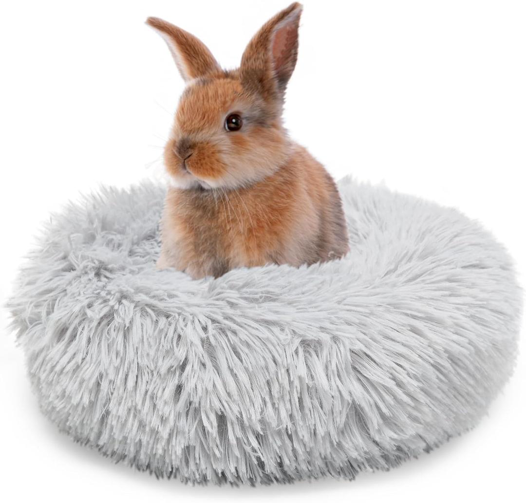 Bunny Bed Rabbit Hideout Large Soft & Comfortable Small Animal Bedding Cozy Bed Mat Warm Hideaway Cage Accessories for Guinea Pig Light Grey (XXXS (11.8 X11.8"))