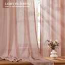 Anpark Elegant Blush Pink Sheer Curtains 84 Inches Long for Living Room, Bedroom Cotton Textured Light Filtering Semi Sheer Curtains Linen Natural Rod Pocket Voile Drapes, W52 x L84 in, 2 Panels