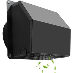 LOVIGA 4 Inch Dryer Vent Cover Outside, Exterior Dryer Vent Cover, Steel Exhaust Vent Cover with Removable Mesh & Cushioned NonReturn Damper for House Black