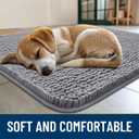 Smiry Dog Door Mat for Muddy Paws 30x20, Absorbs Moisture and Dirt Doormat, Non-Slip Washable Quick Dry Chenille Front Door Mat Indoor Entrance, Entryway Carpet for Inside Floor, Grey