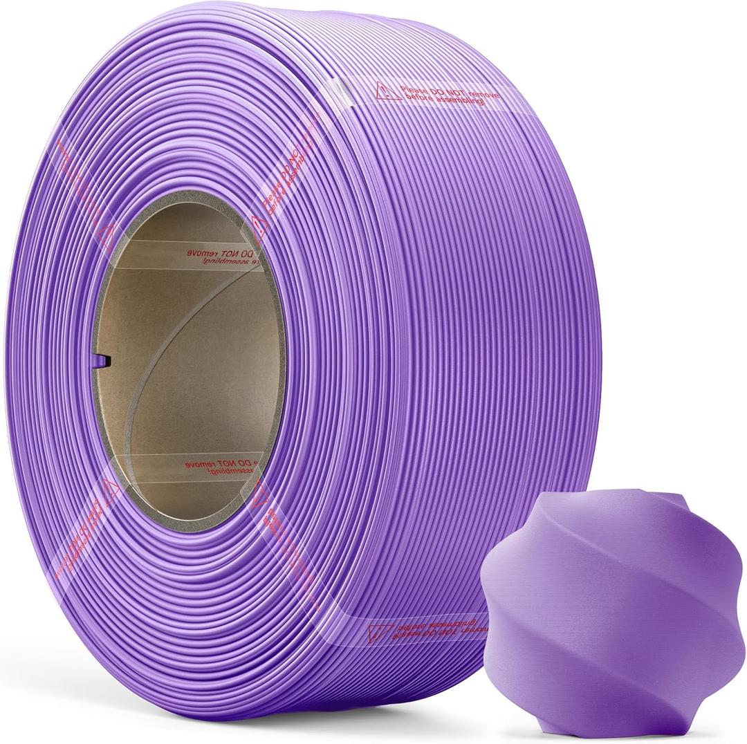 Matte PLA Refill Filament 1kg (2.2lbs) for Reusable Spools, 1.75mm Spool-Less 3D Printing Filament, Compatible with Bambu Lab 3D Printers  Lilac Purple