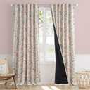 Vangao Pink Nursery Curtains for Girls Room Floral Blackout Curtains 96 Inch Length Farmhouse Drapes for Bedroom Room Darkening Window Flower Patterned Treatment for Kids Set of 2