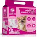 American Kennel Club Female Dog Wrap, Disposable Diapers with Wetness Indicator (XS (9–16 in), 50, Count)