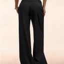 GORGLITTER Women's Dress Pants Low Rise Wide Leg Trousers Business Casual Work Dressy Low Waisted Straight Slacks Pants (Black, S)