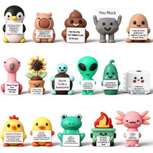 Gejoy 32 Pcs Mini Rubber You Rock Toys Set Mini Rock Figures Positive Gifts Desktop Ornaments and Decorations Inspirational Gifts for Employees, Staff, Teachers, Teams, and Friends (Novel)