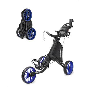 Caddytek CaddyLite EZ V8 Golf Push Cart - Lightweight 3 Wheel Foldable Cart with One-Click 2-Step Folding, EVA Wheels, Adjustable Handle, Cooler Basket, Umbrella & Drink Holder, Compact Golf Cart
