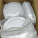 BESTVIP 350PCS Silver Plastic Dinnerware Set, Disposable Party Plates for 50 Guests, Include: 100 Plastic Plates, 50 Pre Rolled Napkins with Silver Silverware, 50 Cups
