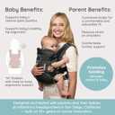 Infantino Flip Luxe 4-in-1 Convertible Baby Carrier, Ergonomic Infant to Toddler Carrier, Updated Lumbar Support, Premium Herringbone Fabric, Elevated Accents, Hands-Free Comfort, 7–35 lbs, Onyx