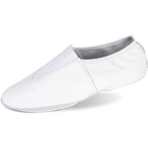 Danshuz Kid's Gymnatic Soft Dance Loafers, White, Leather, size 9 toddler