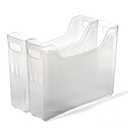 BINO | Plastic Storage Bins, Narrow - 2 Pack | THE CANYON COLLECTION | Clear Storage Bins for Organization | Clear Containers for Pantry | Fridge & Freezer Organizer Bin | Cabinet & Pantry Organizers