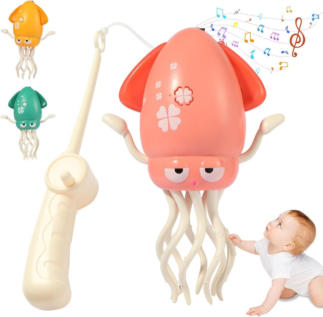 2 x Electric Dancing Squid ToysAutomatic Obstacle Avoidance Sensor Toys Upright & Crawling Two Modes,Rechargeable Magic Dancing Music Squid for Kids Boy Girl Birthday Gifts (Pink)