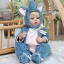 Baby Doll, 20 Inch Realistic Reborn Baby Doll with Blue Elephant Outfit, Hand-Rooted Blonde Hair, Real Life Baby Dolls with Accessories for 3+ Year Old Girls Gifts