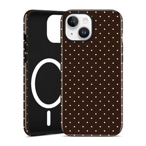 Aitipy Magnetic Polka Dot Phone Case for iPhone 14 Pro, Compatible with MagSafe, Cute Brown Polka Dots Aesthetic Soft TPU and Hard PC Shockproof Protective Phone Cover for Women Girls-Shiny