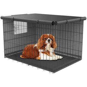 Dog Crate Cover-Double Door,Dog Kennel Cover,Crate Covers for Dog Cages-24 30 36 42 48 inches- Heavy Duty Polyester Pet Kennel Cover Universal Fit for Wire Dog Crate (30.0" L x 19.0" W x 21.0" H)