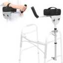 1 pcs Walker Platform Attachment with Adjustable Padded Cuff - Walker Platform Accessory to Preventing The Bracket from Sliding Down - U-Shaped Clamp Design Compatible with Most Walkers on The Market
