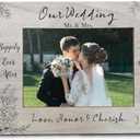 FHUGX Wedding Picture Frame, Mr. and Mrs. Picture Frame, Wedding Gifts for Newlyweds Couples Bride and Groom, Just Married Gifts, 5x7" Photo Frame