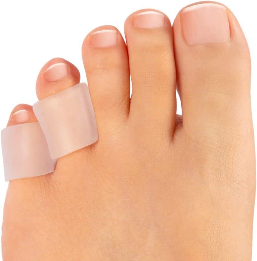Welnove Gel Toe Protectors,8 PCS Small(Thicken) + 8 PCS XS(Routine) Toe Sleeves,Transparent Silicone Tubes for Corns,Blisters,Calluses,Pinky Toe Cushions to Reduce Friction and Protect Injured Toes (8S+8XS(Transparent))