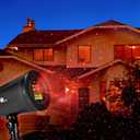 1byone Christmas Laser lights with Green Christmas Tree and Red Stars, Class IIIA, 2.0mW power, Projection Lights for Christmas, Holiday, Party, Landscape, and Garden Decoration, Black