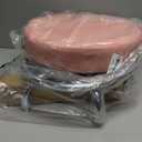 Adjustable Rolling Stool with Wheels Heavy Duty 500lb Round RollingStool with Footrest, Patent Leather Drafting Stool Chair with Wheels Work Spa Salon Seat, Pink