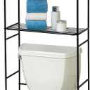 Zenna Home Over the Toilet Storage Shelf Space Saver, Behind Toilet Bathroom Organizer and Storage, Metal Bathroom Organizer with 3 Shelves, Black